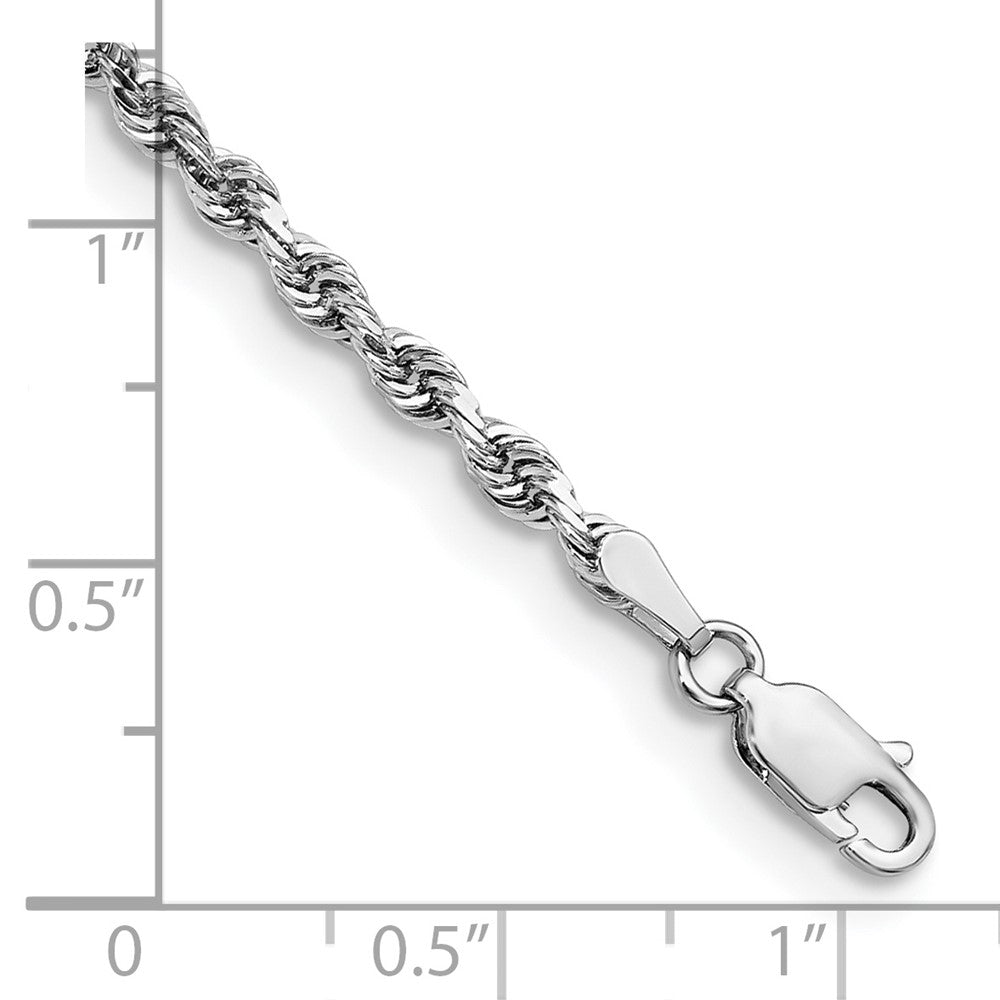 14k White Gold 3.0mm D/C Quadruple Rope Chain Bracelet (4.38 grams)