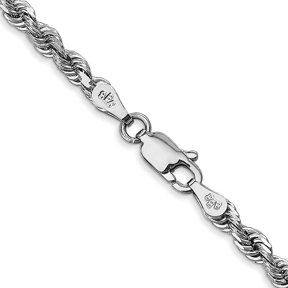 14k White Gold 3.35mm D/C Quadruple Rope Chain (15.04 grams)
