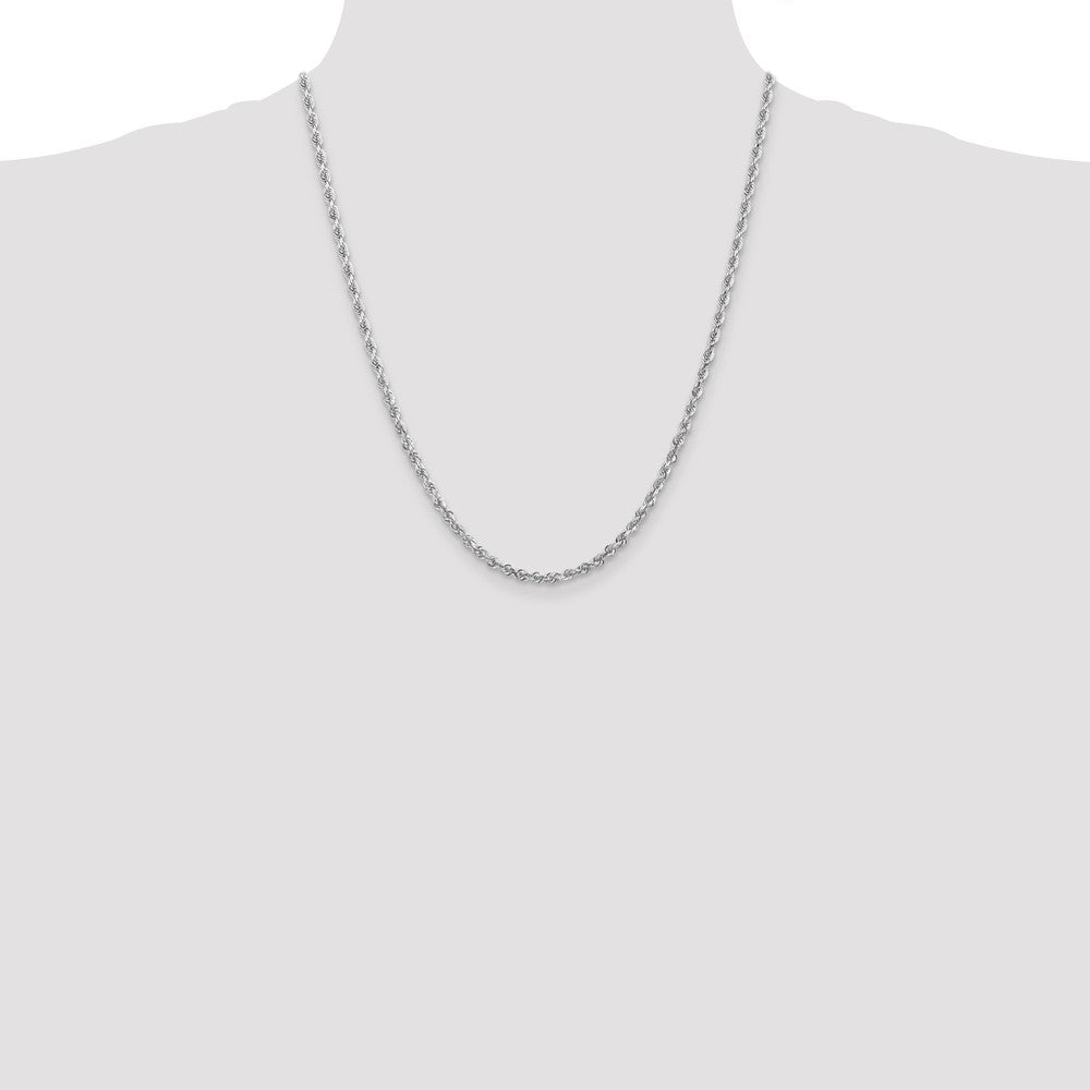 14k White Gold 3.35mm D/C Quadruple Rope Chain (15.04 grams)