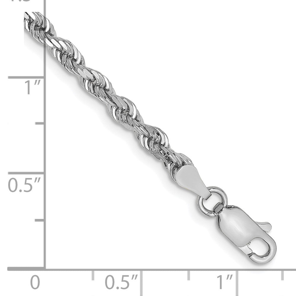 14k White Gold 3.35mm D/C Quadruple Rope Chain Bracelet (5.90 grams)