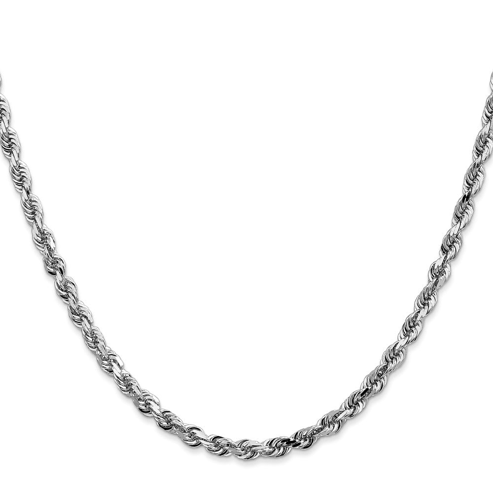 14k White Gold 4mm D/C Quadruple Rope Chain (21.28 grams)