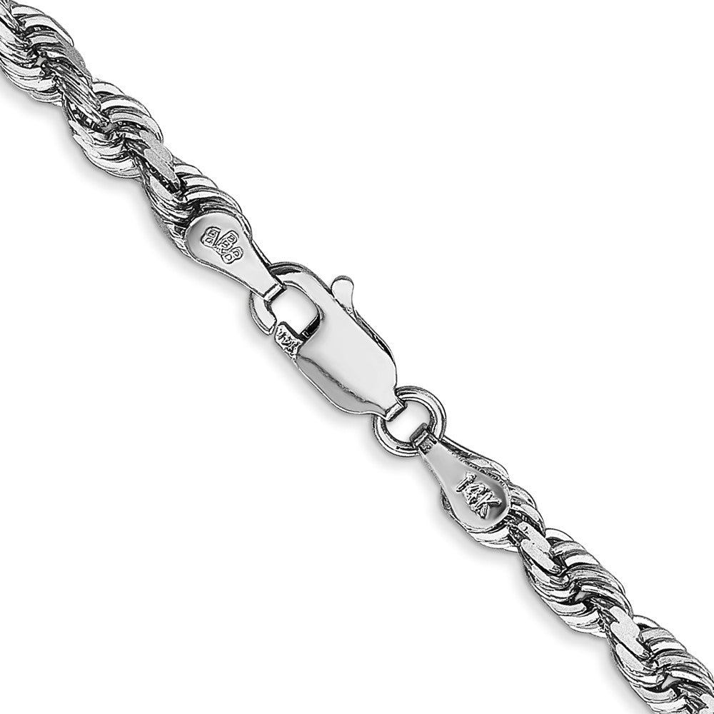 14k White Gold 4mm D/C Quadruple Rope Chain (21.28 grams)