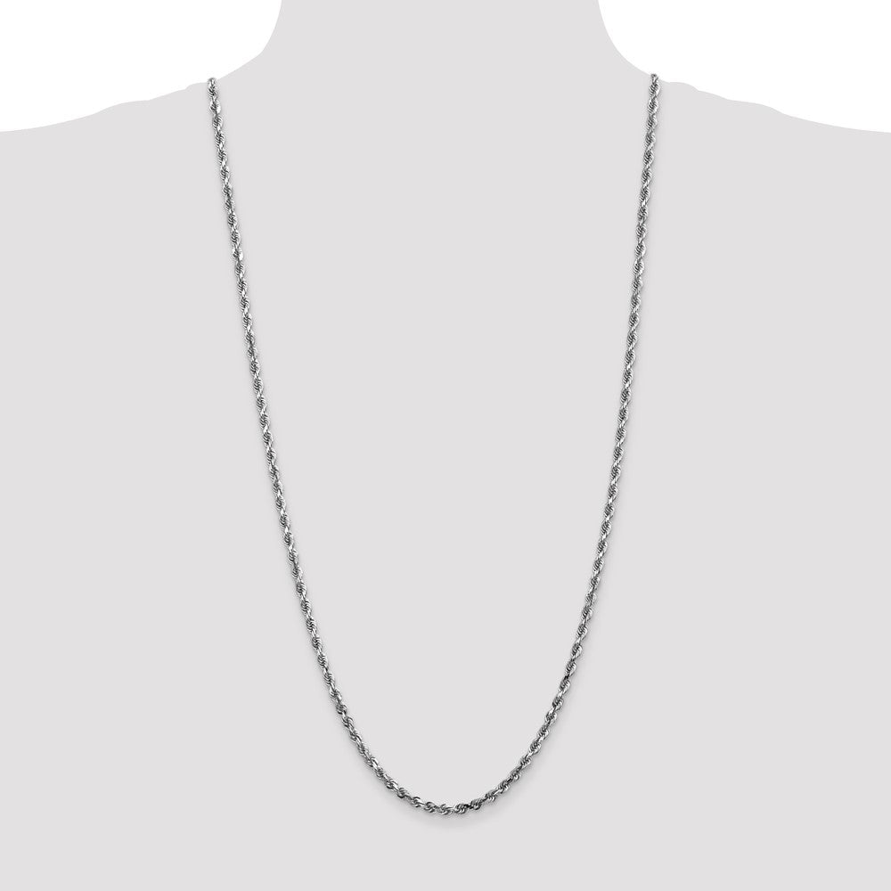 14k White Gold 4mm D/C Quadruple Rope Chain (21.28 grams)