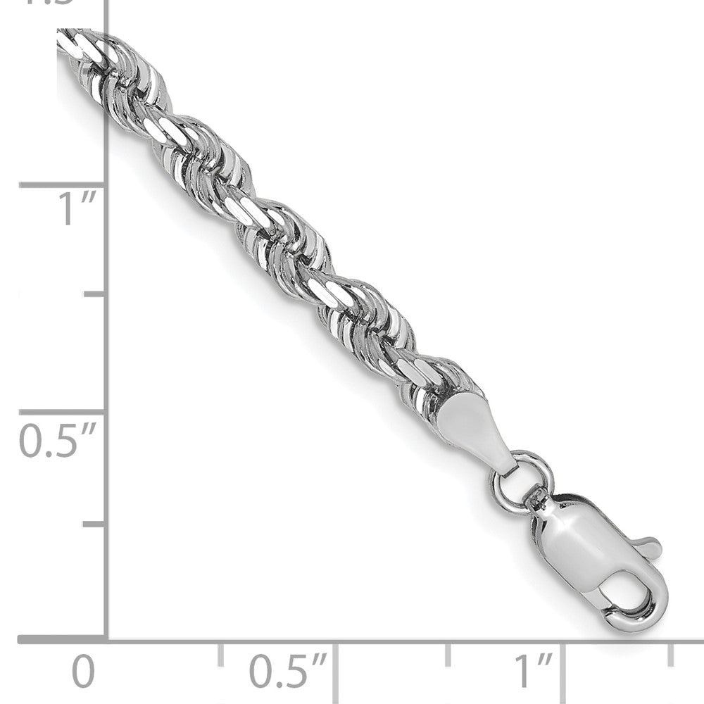 14k White Gold 4mm D/C Quadruple Rope Chain Bracelet (7.36 grams)