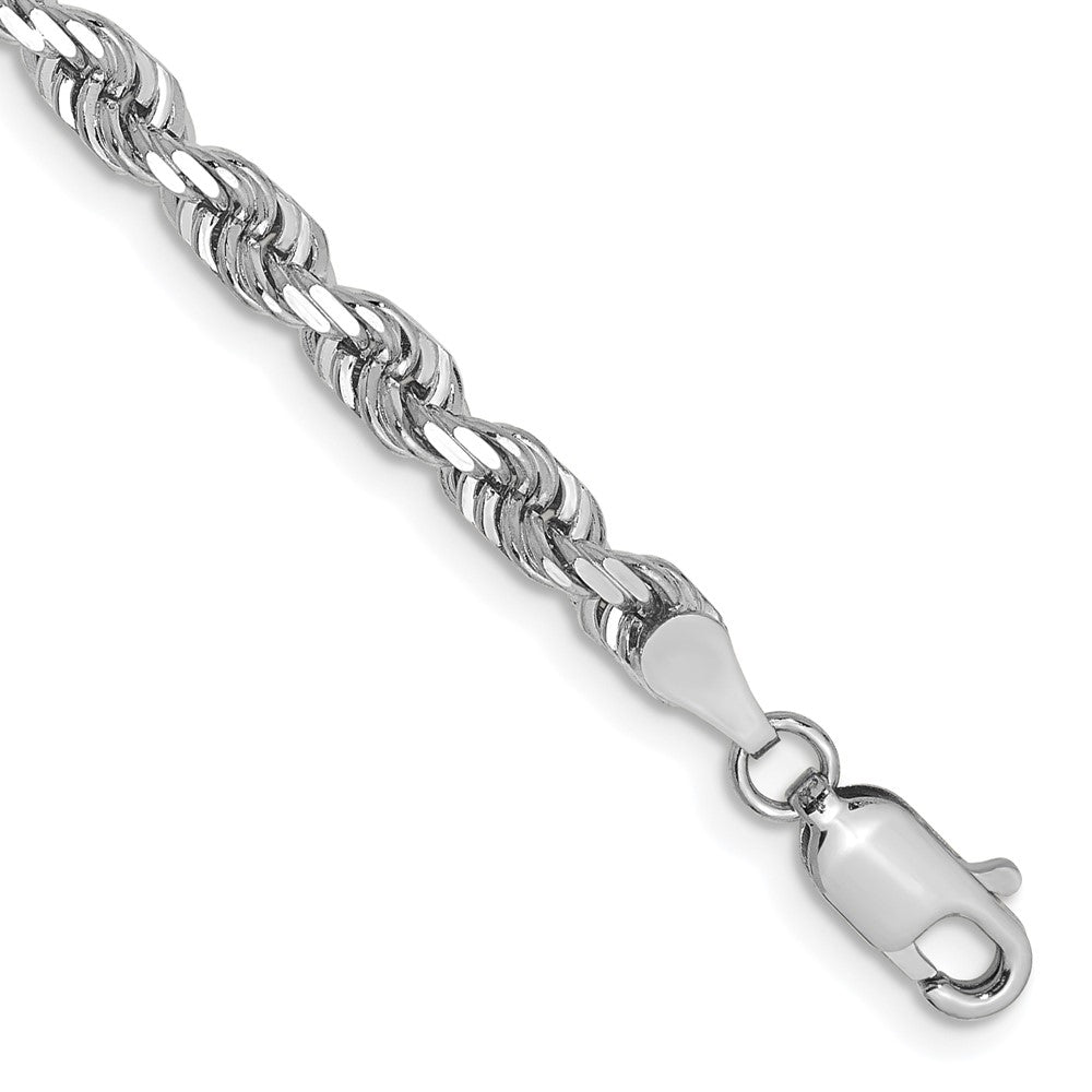 14k White Gold 4mm D/C Quadruple Rope Chain Bracelet (7.36 grams)