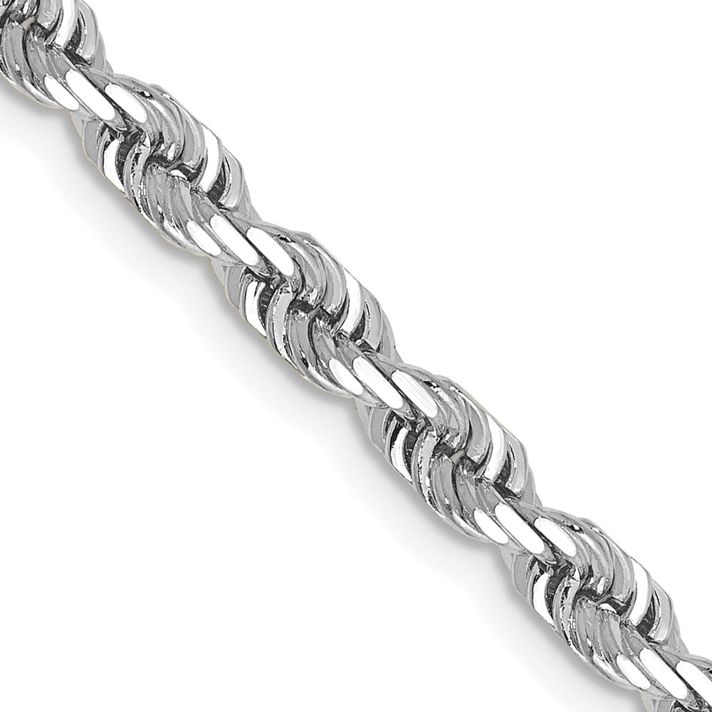 14k White Gold 4mm D/C Quadruple Rope Chain (21.28 grams)