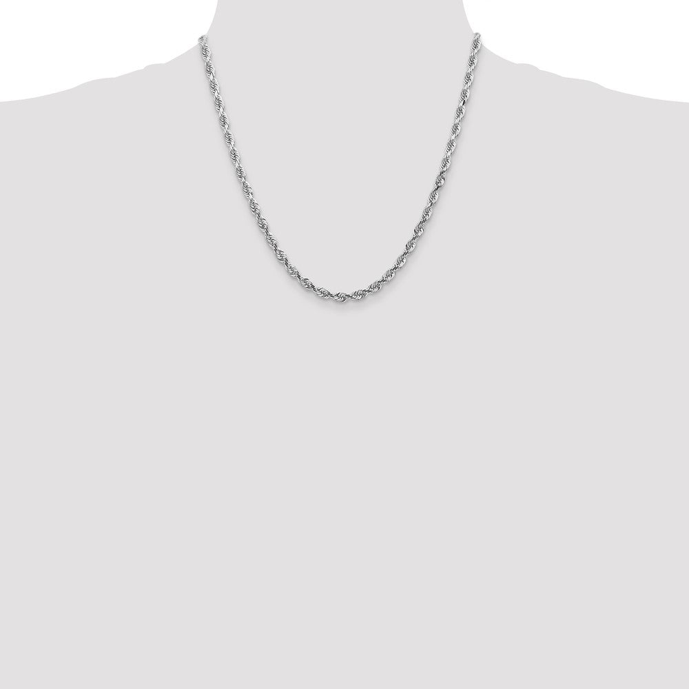 14k White Gold 4.5mm D/C Quadruple Rope Chain (27.94 grams)