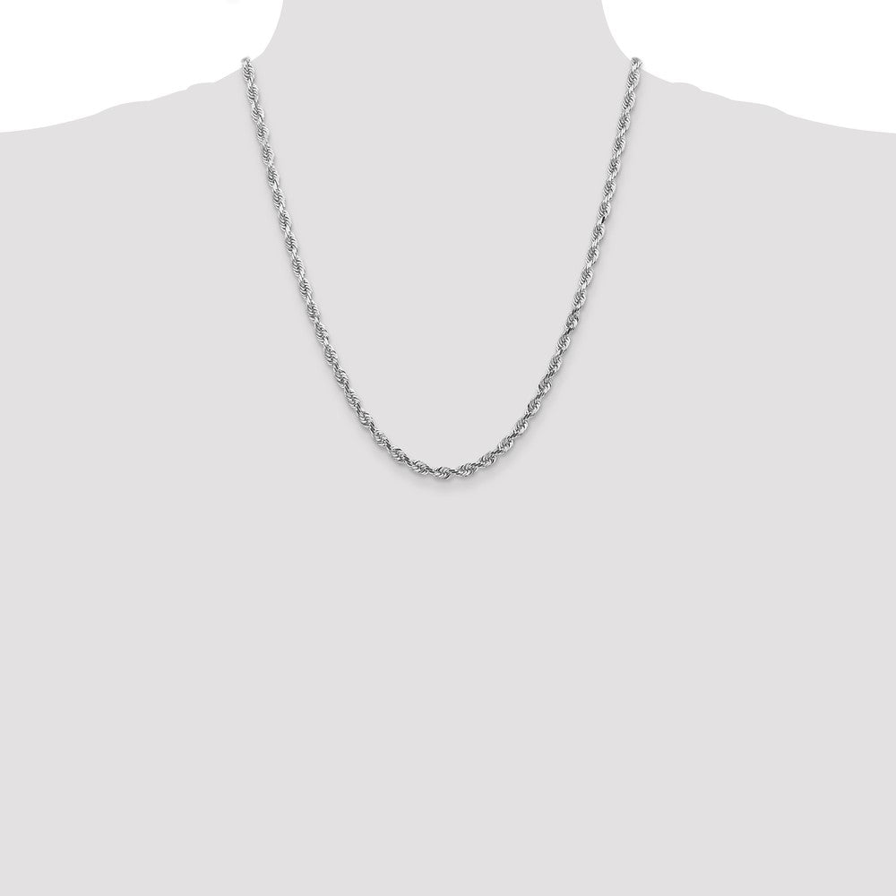 14k White Gold 4.5mm D/C Quadruple Rope Chain (27.94 grams)