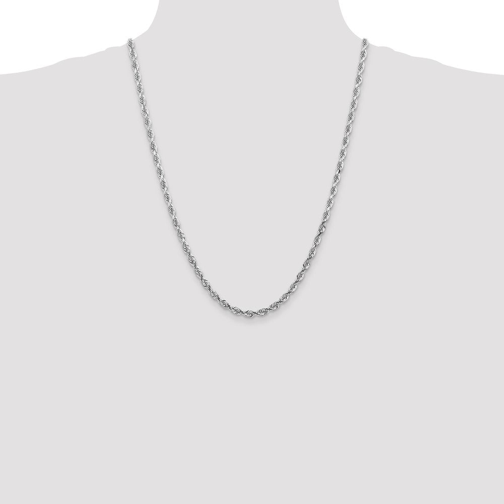 14k White Gold 4.5mm D/C Quadruple Rope Chain (27.94 grams)