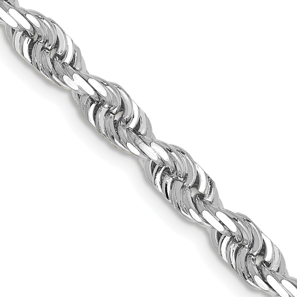 14k White Gold 4.5mm D/C Quadruple Rope Chain (27.94 grams)