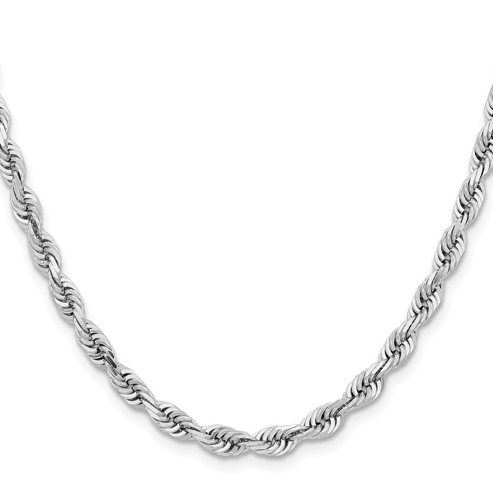 14k White Gold 5.0mm D/C Quadruple Rope Chain (34.84 grams)