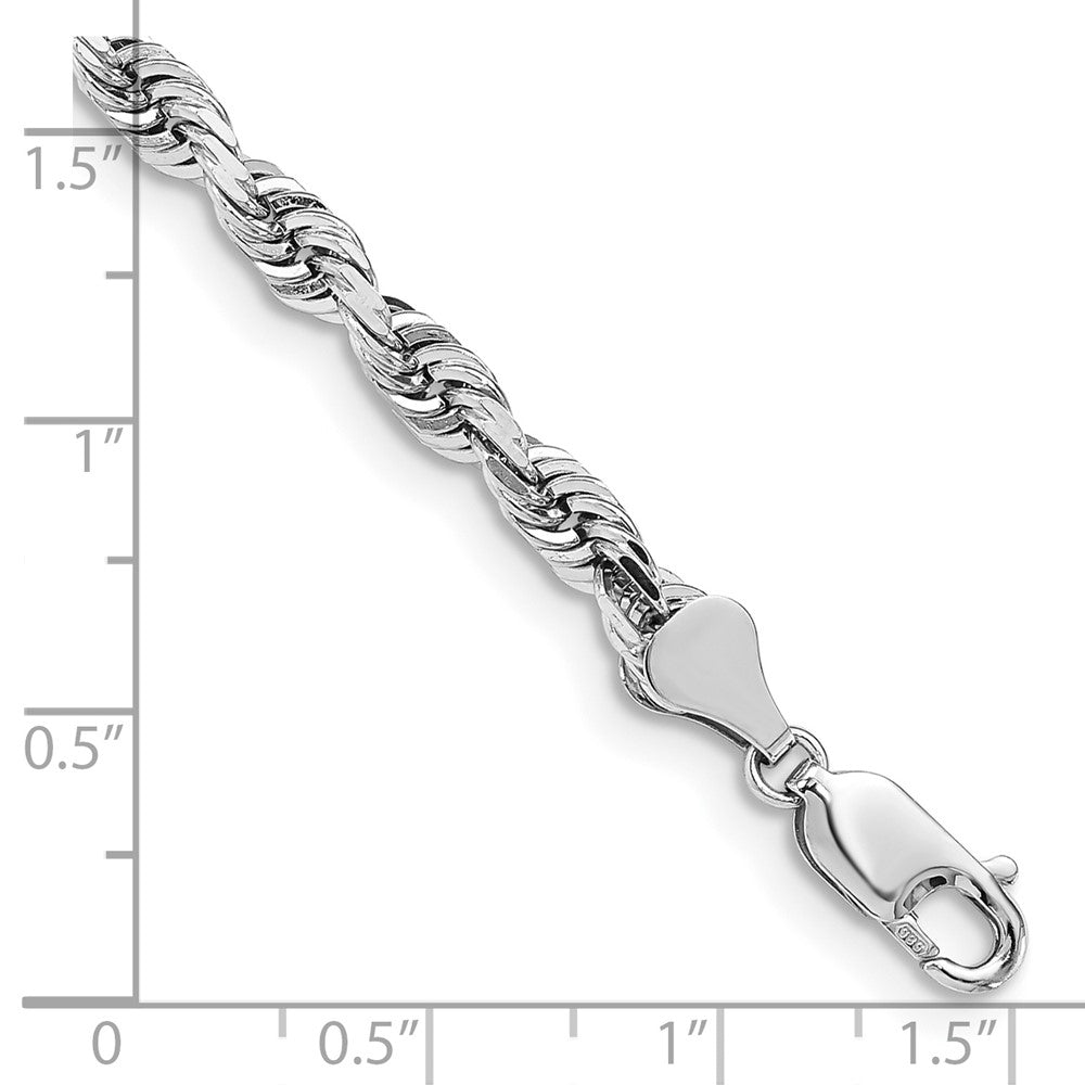 14k White Gold 5.0mm D/C Quadruple Rope Chain Bracelet (11.57 grams)