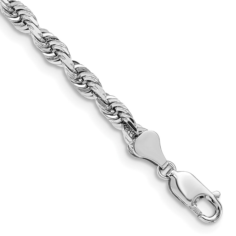 14k White Gold 5.0mm D/C Quadruple Rope Chain Bracelet (11.57 grams)