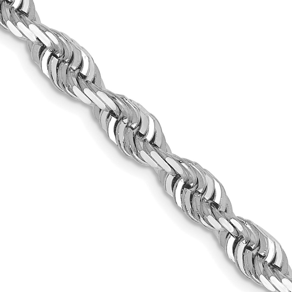 14k White Gold 5.0mm D/C Quadruple Rope Chain (34.84 grams)