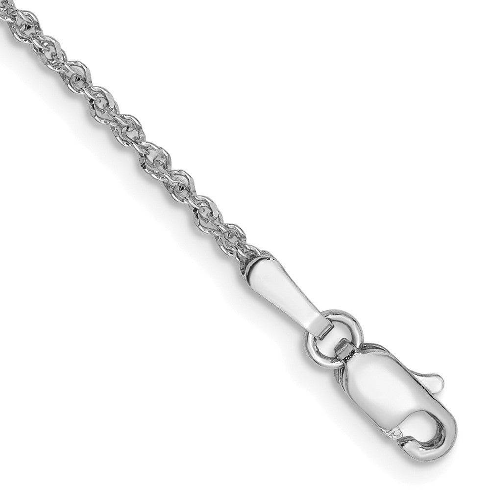 14K White Gold D/C 1.7mm Ropa Chain Bracelet (1.51 grams)
