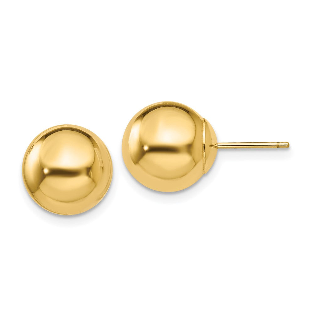 14k Yellow Gold 10 mm Ball Post Earrings (0.88 grams)