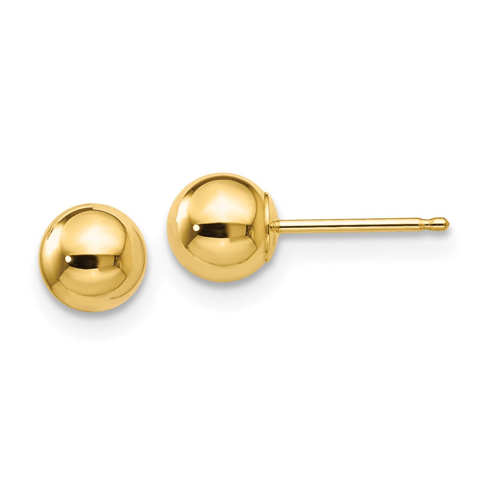 14k Yellow Gold 5 mm Ball Post Earrings (0.27 grams)