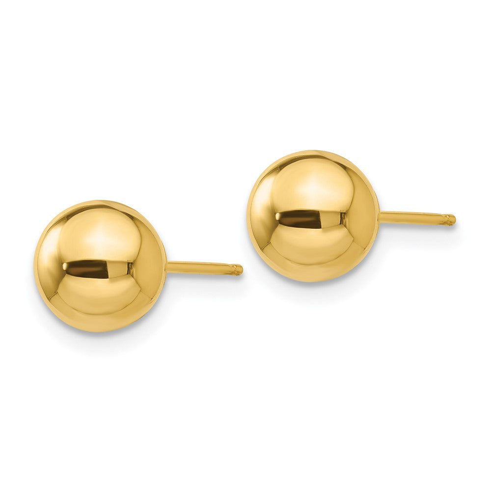 14k Yellow Gold 7 mm Ball Post Earrings (0.39 grams)
