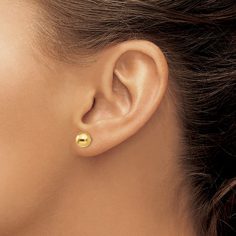 14k Yellow Gold 7 mm Ball Post Earrings (0.39 grams)