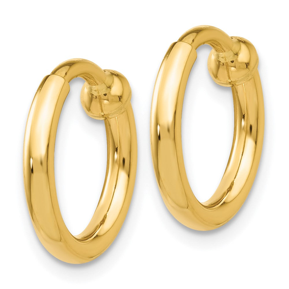 14k Yellow Gold 2 mm Non-Pierced Hoop Earrings (1.24 grams)