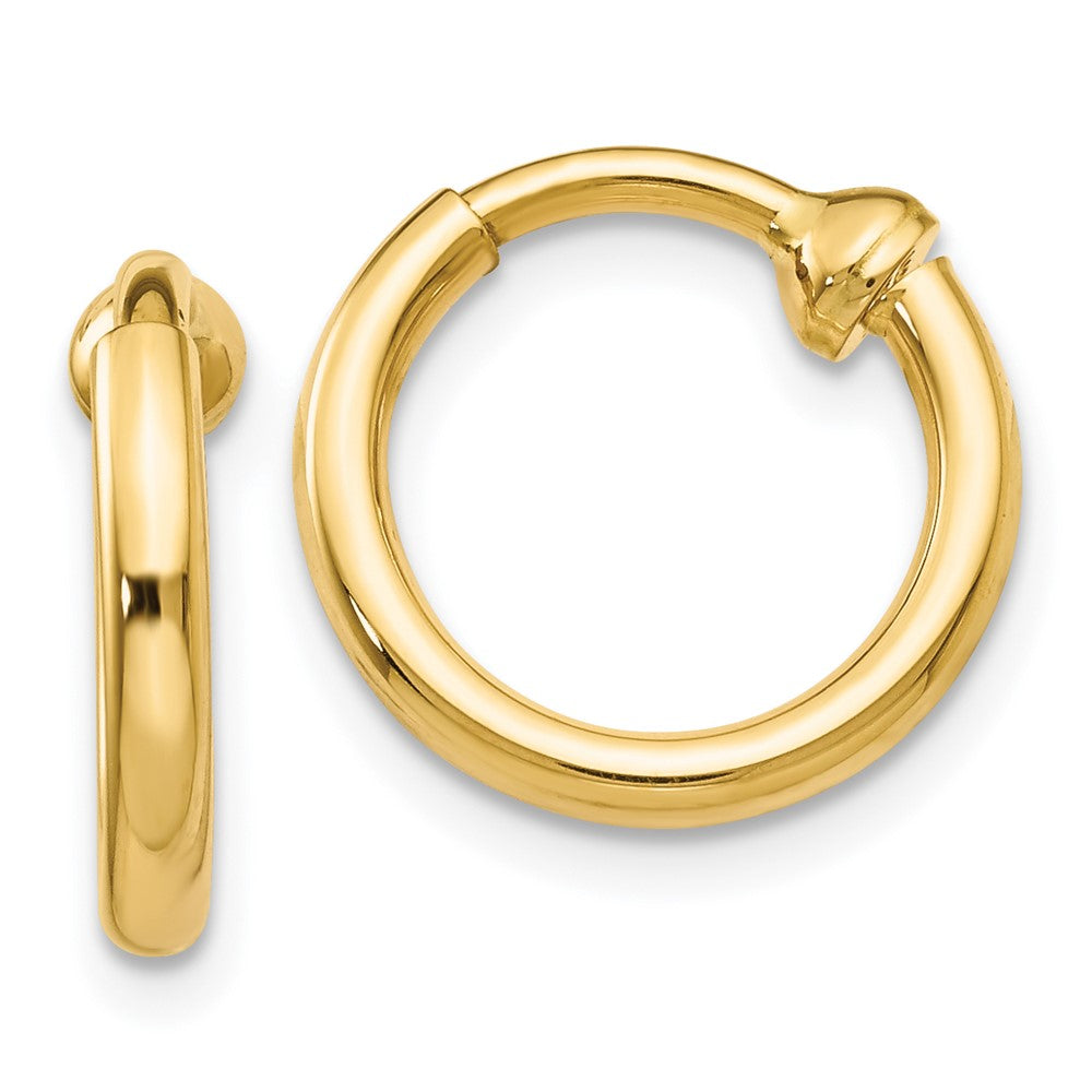 14k Yellow Gold 2 mm Non-Pierced Hoop Earrings (1.24 grams)