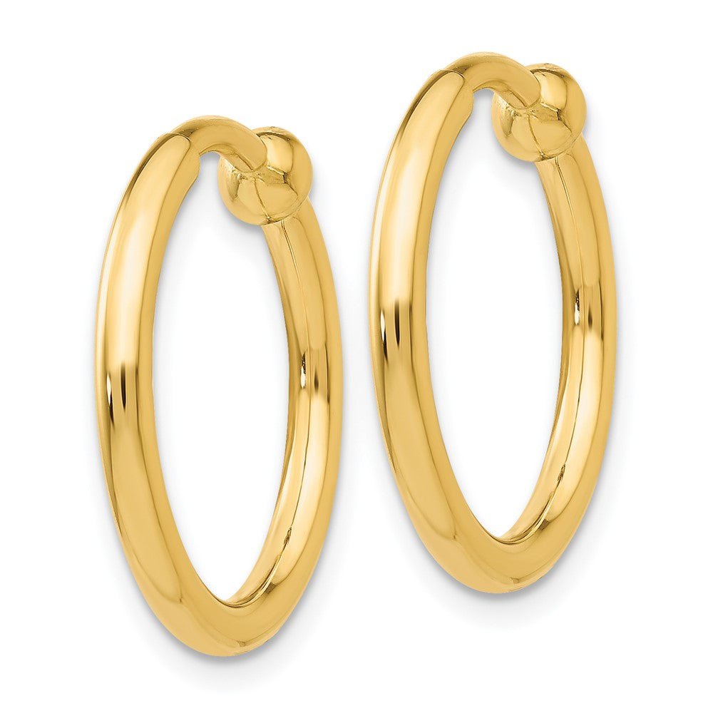 14k Yellow Gold 2 mm Non-Pierced Hoop Earrings (1.61 grams)