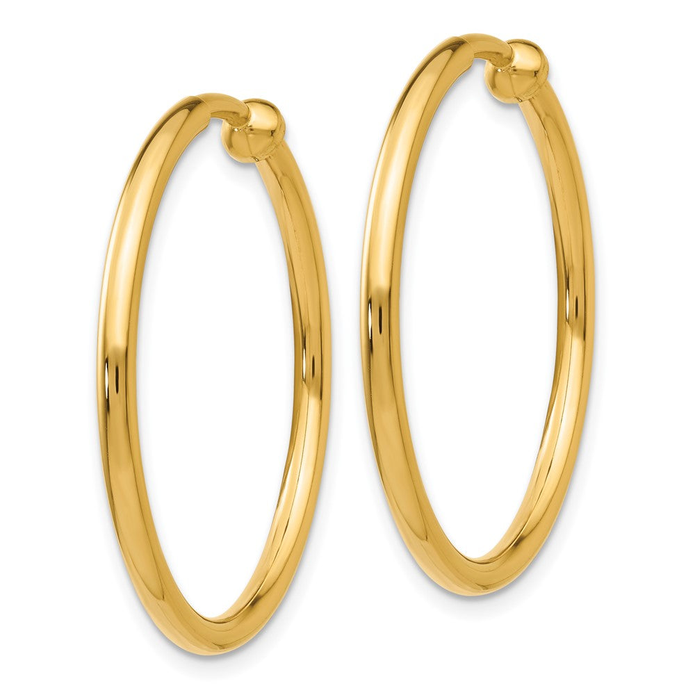 14k Yellow Gold 2 mm Non-Pierced Hoop Earrings (2.47 grams)