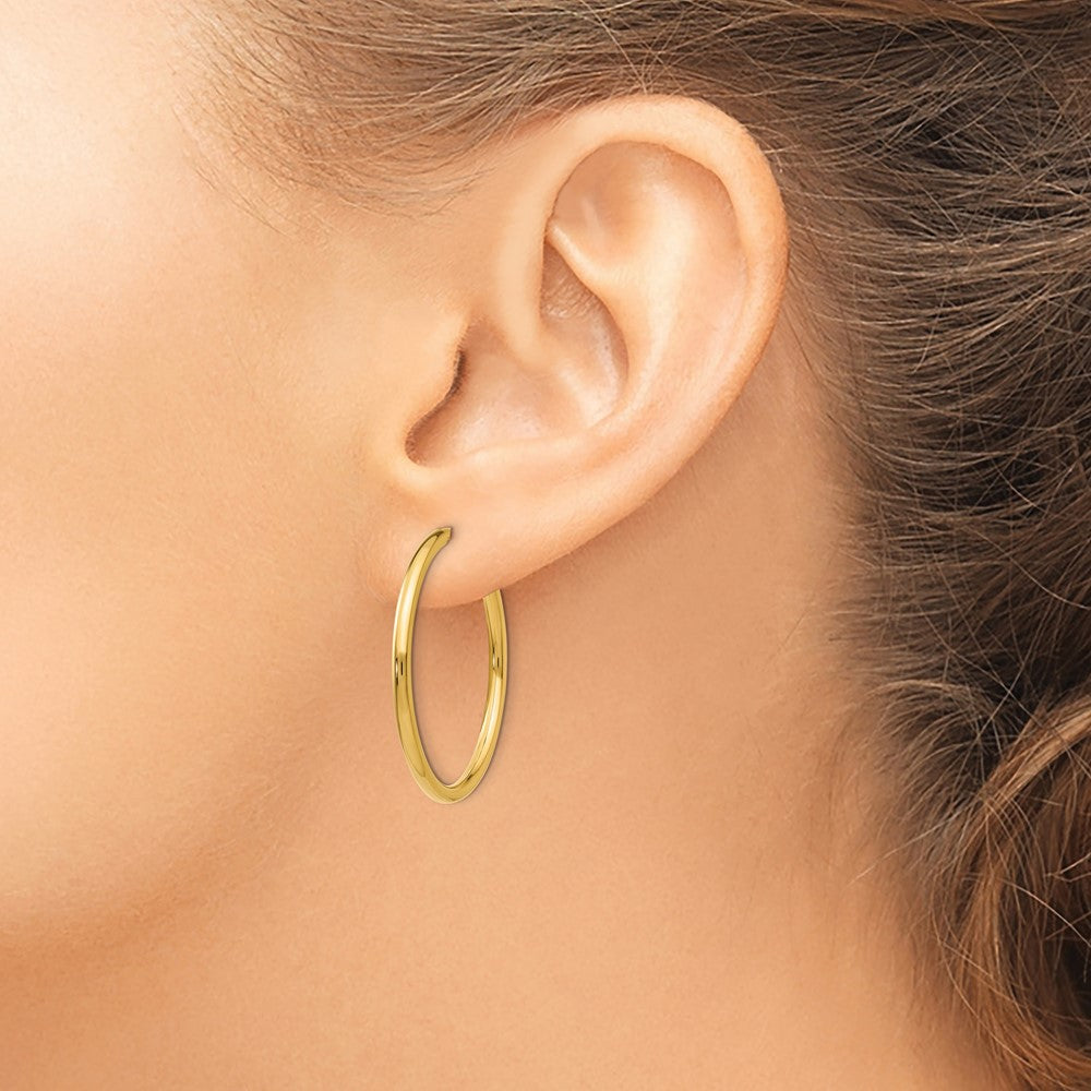 14k Yellow Gold 2 mm Non-Pierced Hoop Earrings (2.47 grams)