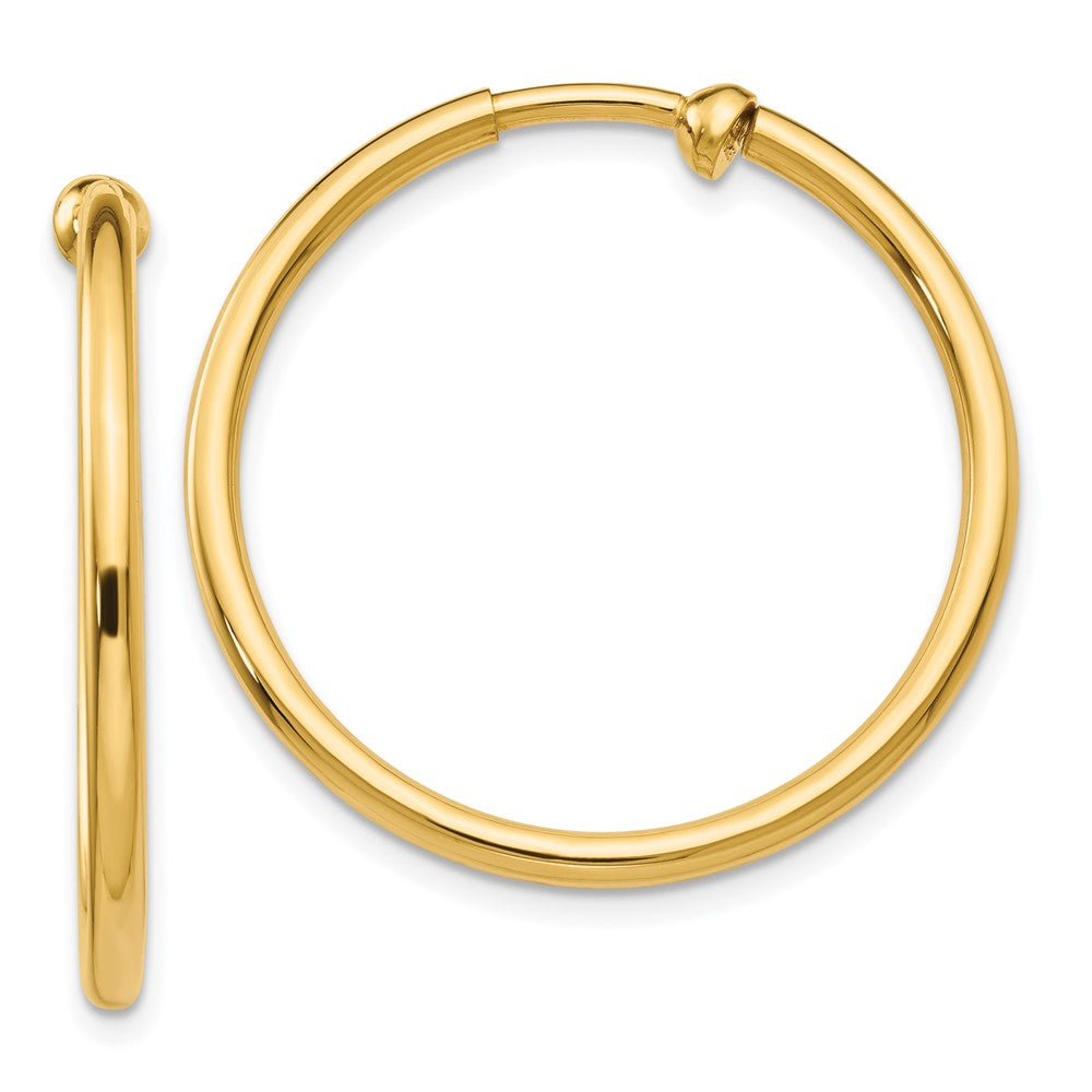 14k Yellow Gold 2 mm Non-Pierced Hoop Earrings (2.47 grams)