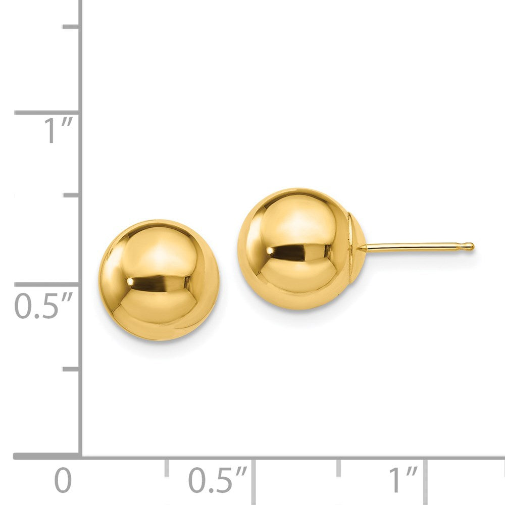 14k Yellow Gold 9 mm Ball Post Earrings (0.86 grams)