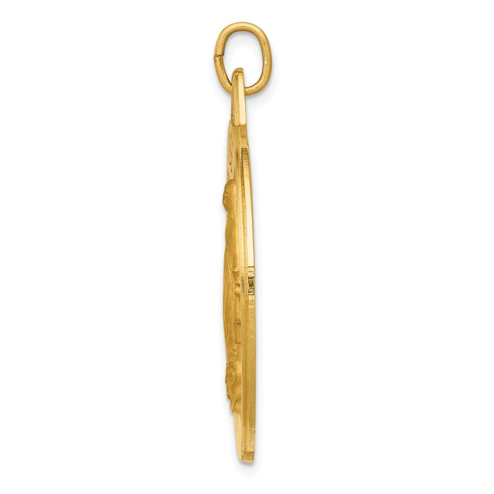 14k Yellow Gold 29.25 mm Miraculous Medal Pendant (7.93 grams)