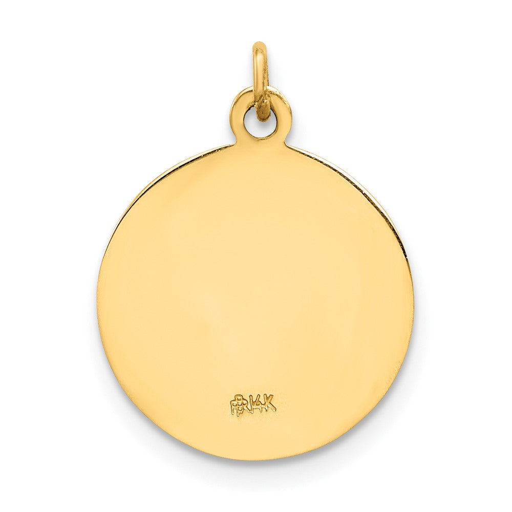 14k Yellow Gold 15 mm Caridad Del Cobre Medal Pendant (1.33 grams)
