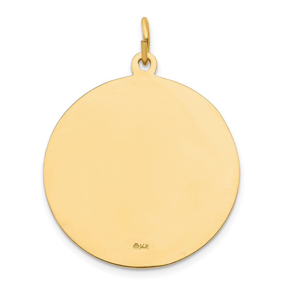 14k Yellow Gold 25 mm Sacred Heart of Jesus Medal Pendant (5.46 grams)