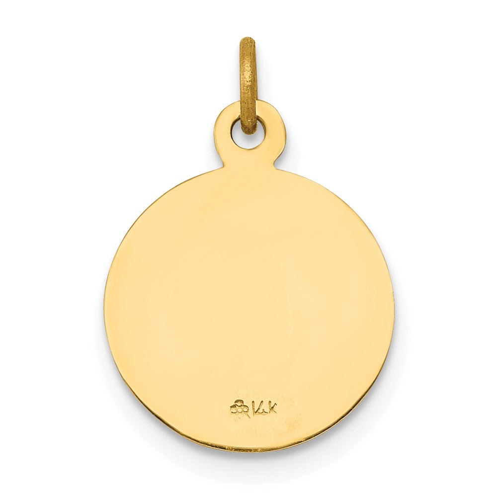 14k Yellow Gold 12 mm Saint Joseph Medal Charm (0.76 grams)