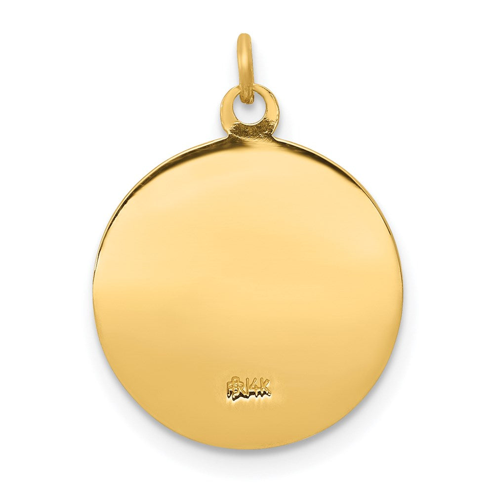 14k Yellow Gold 15.5 mm Saint Anne Medal Charm (1.19 grams)