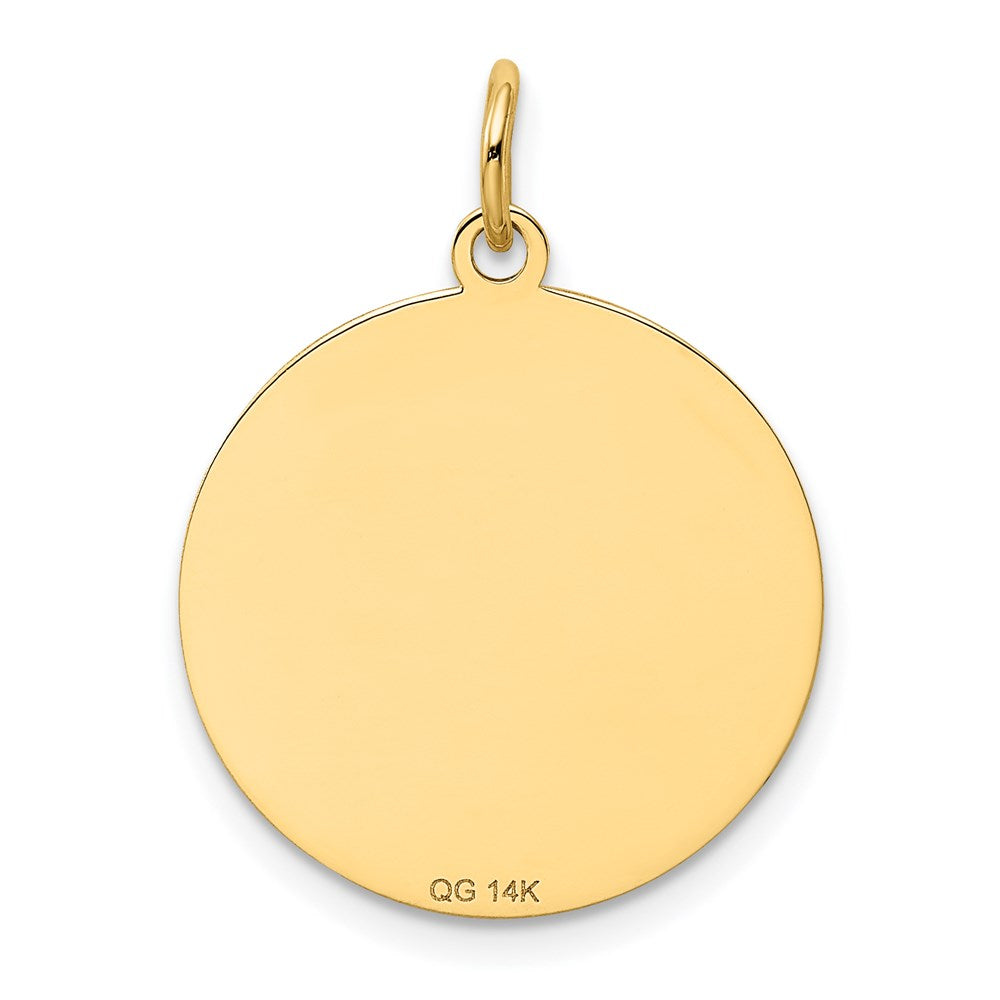 14k Yellow Gold 20 mm Beagle Disc Charm (1.07 grams)