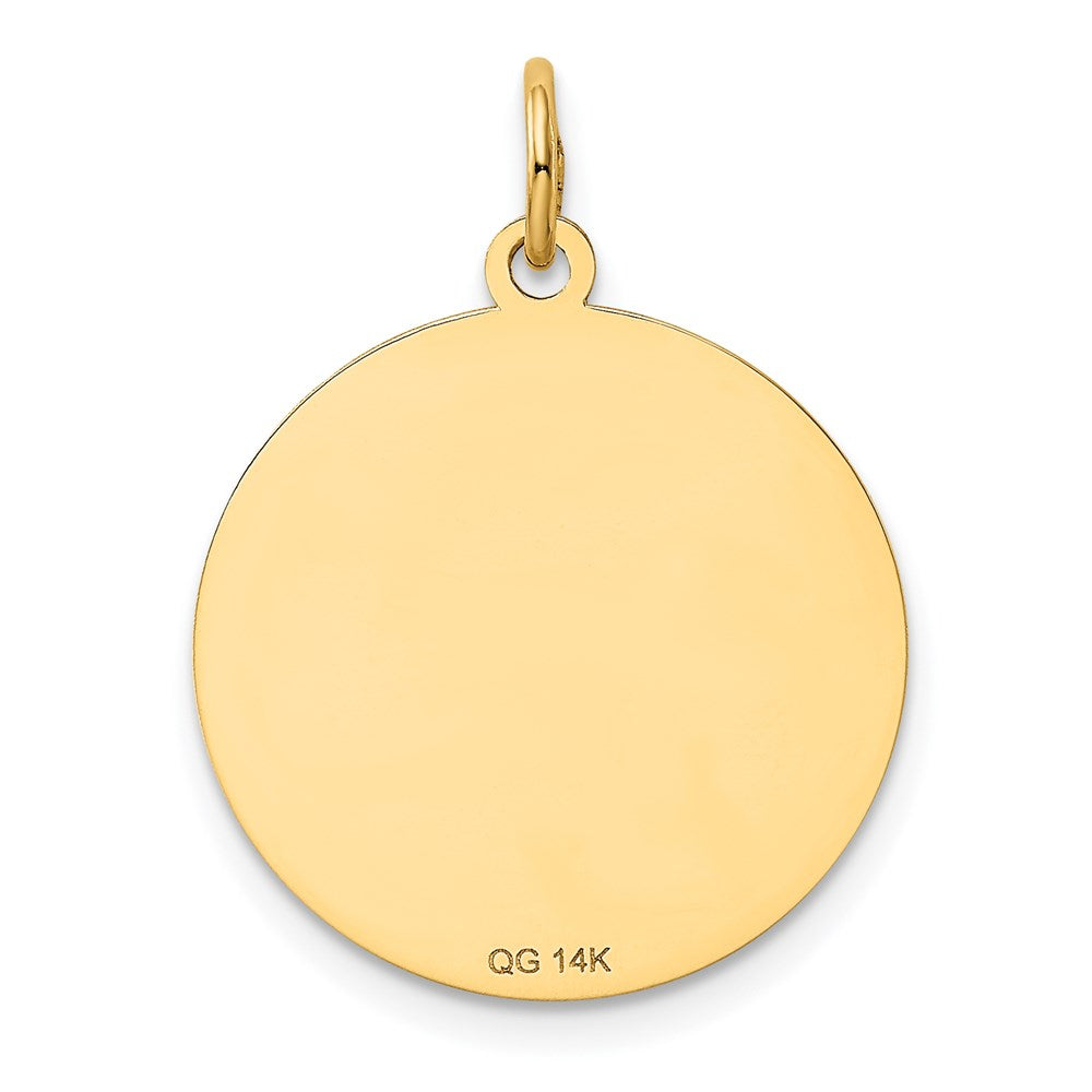 14k Yellow Gold 20 mm Dachshund Disc Charm (1.02 grams)
