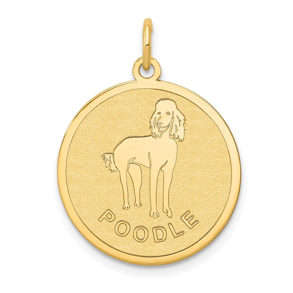 14k Yellow Gold 20 mm Poodle Disc Charm (1.03 grams)