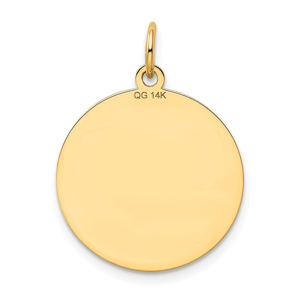 14k Yellow Gold 20 mm Shetland Sheepdog Disc Charm (1.05 grams)