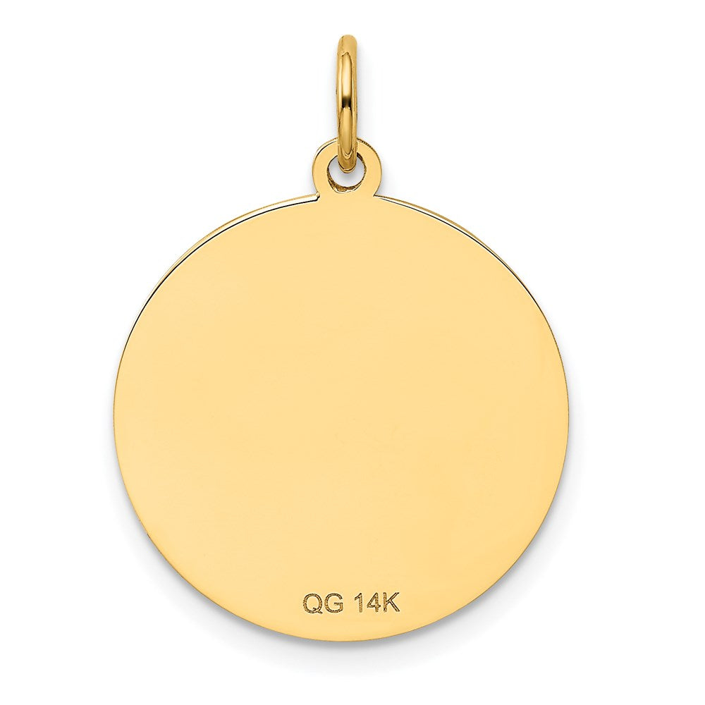 14k Yellow Gold 20 mm Yorkshire Terrier Disc Charm (1.05 grams)