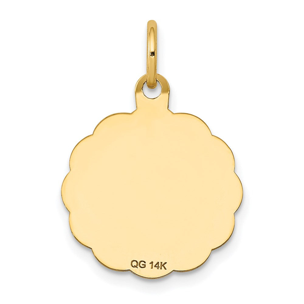 14k Yellow Gold 16 mm nion Disc Charm (0.54 grams)