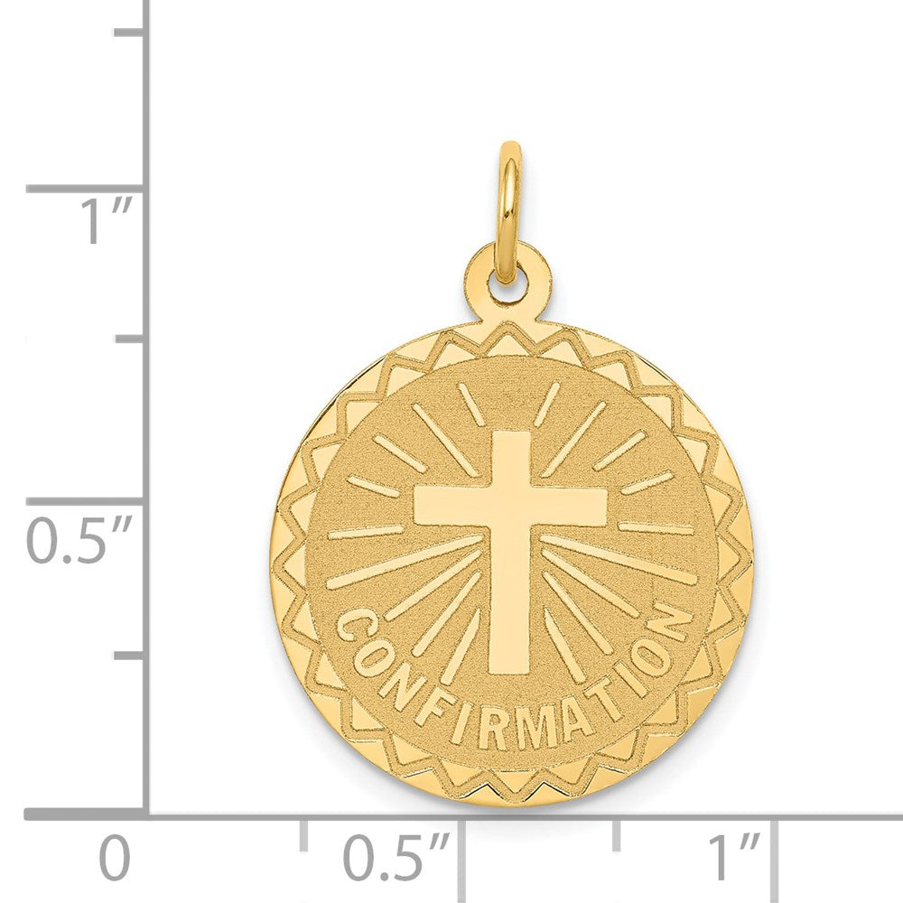 14k Yellow Gold 20 mm Confirmation Disc Charm (1.05 grams)
