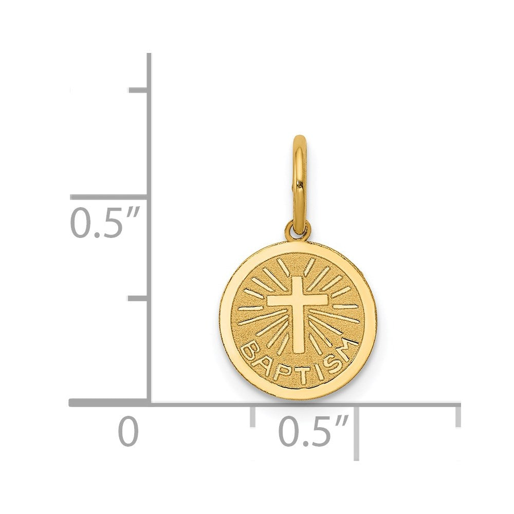 14k Yellow Gold 10 mm Small Baptism Charm (0.29 grams)