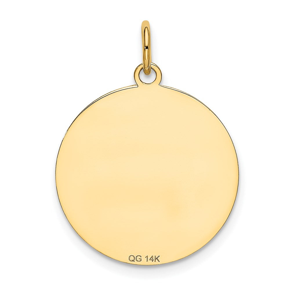 14k Yellow Gold 20 mm Labrador Retriever Disc Charm (1.05 grams)