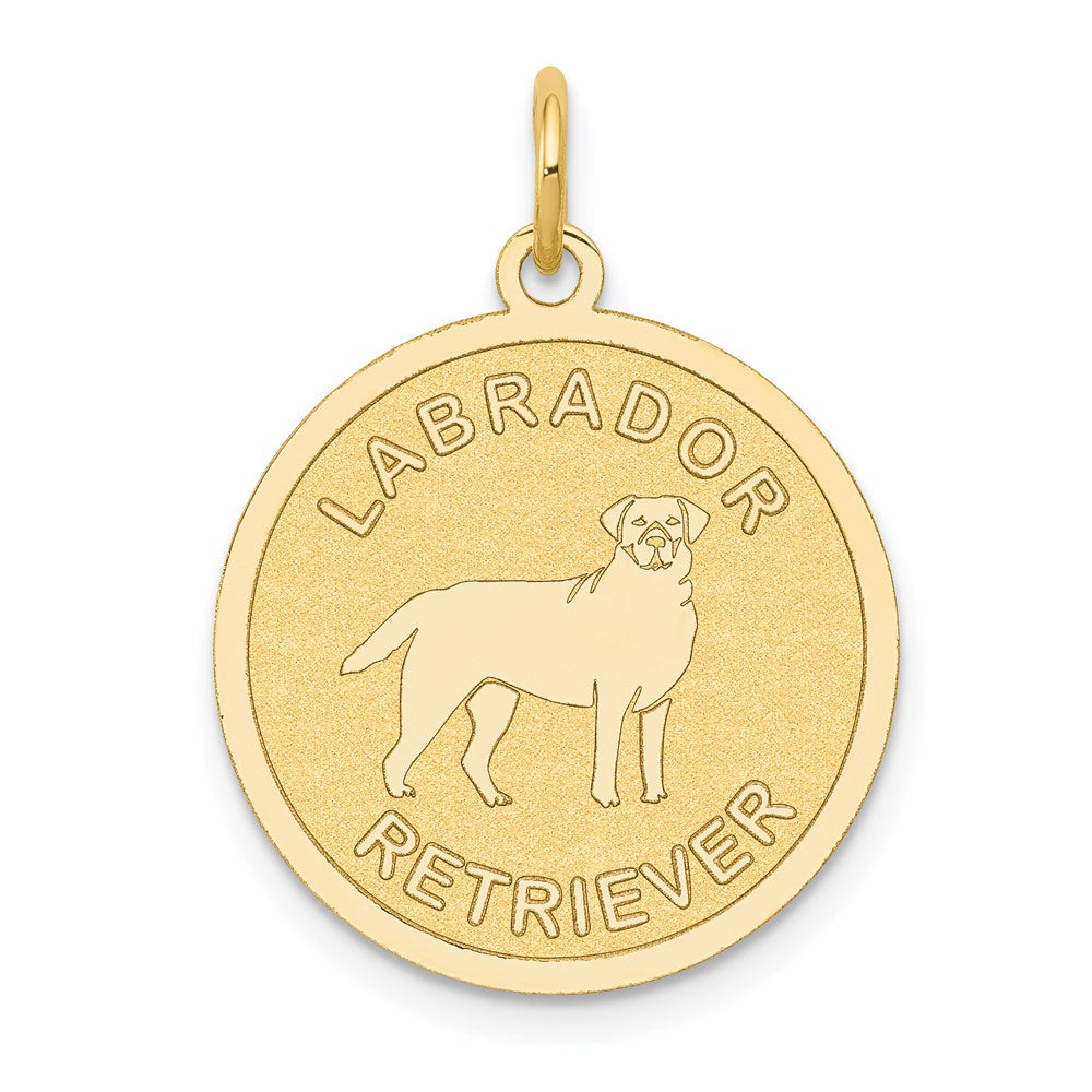 14k Yellow Gold 20 mm Labrador Retriever Disc Charm (1.05 grams)