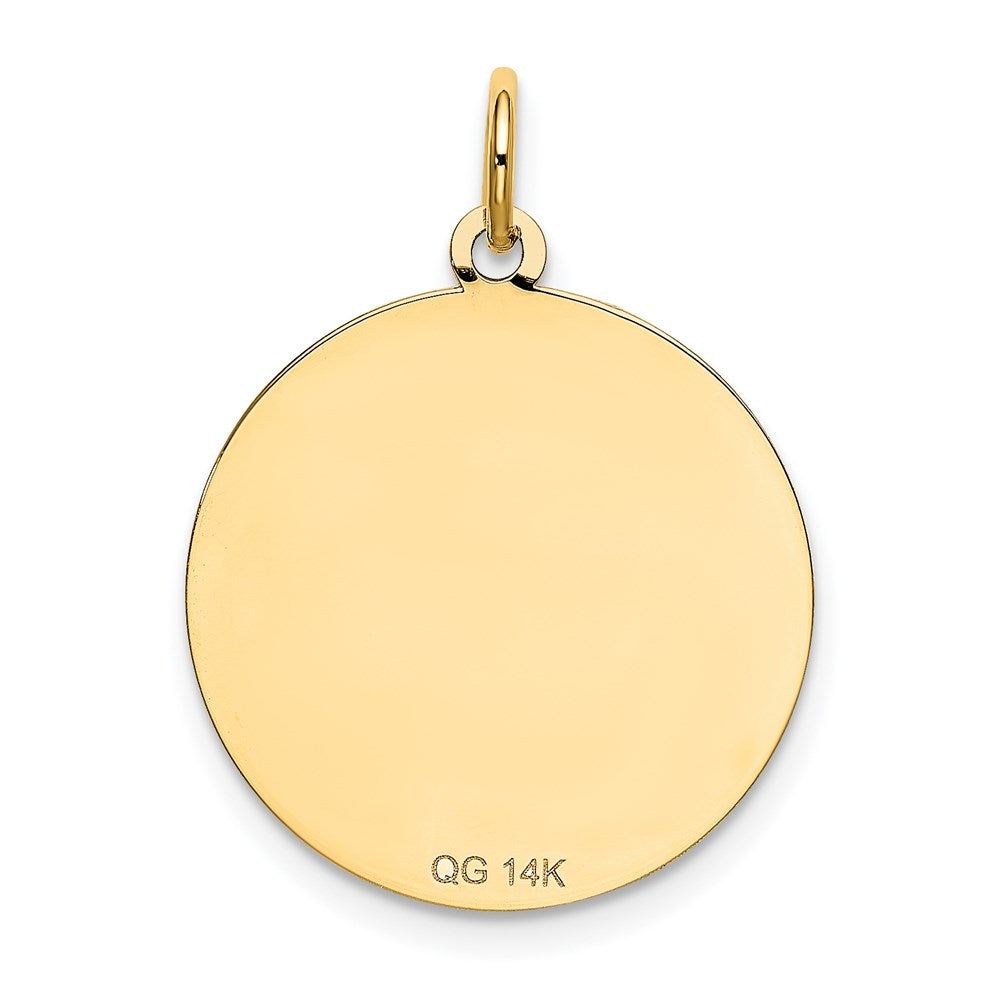 14k Yellow Gold 20 mm Shih Tzu Disc Charm (1.03 grams)