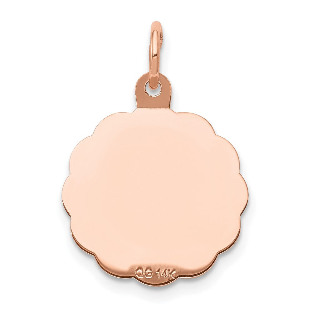 14k Rose Gold 16 mm Baptism Charm (0.77 grams)