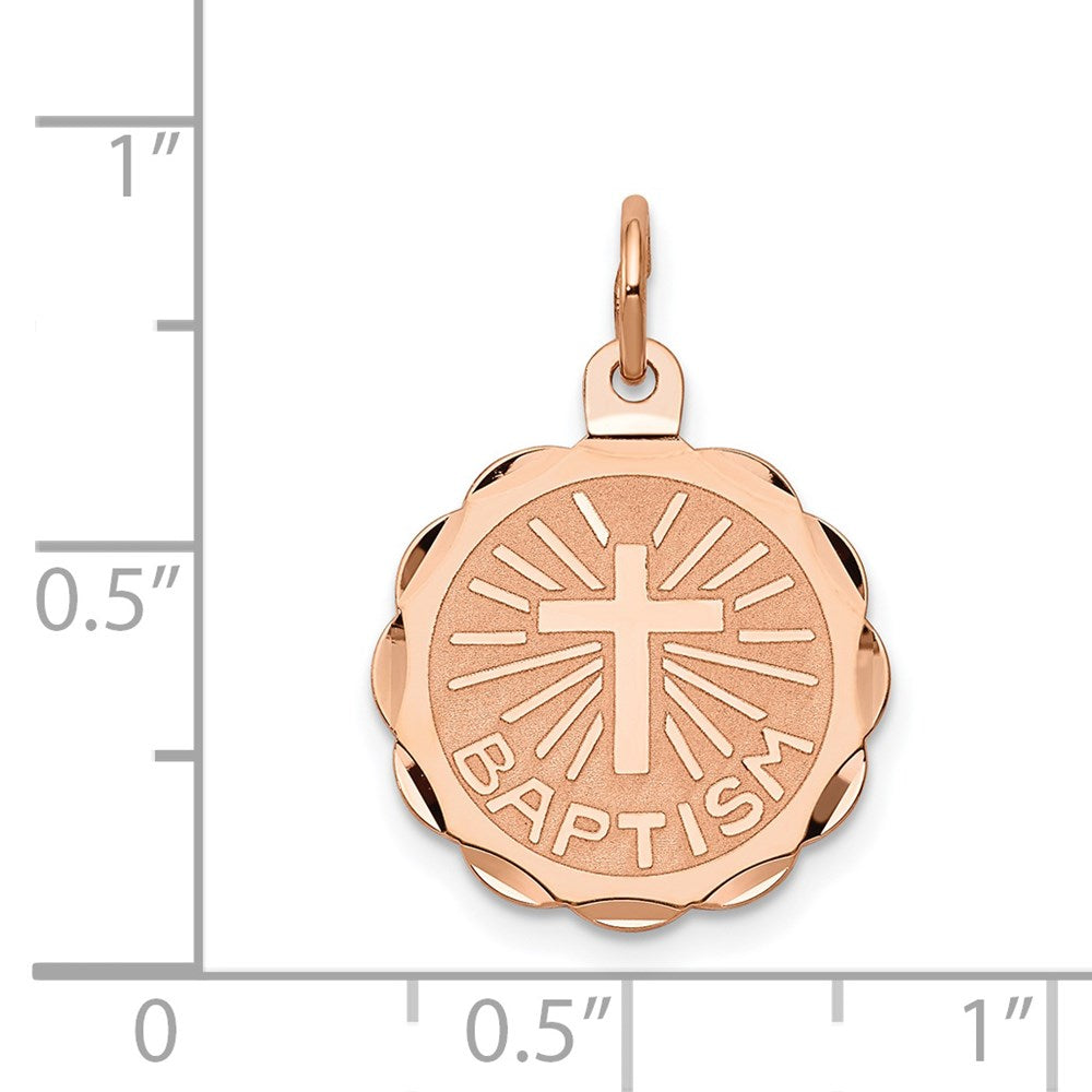 14k Rose Gold 16 mm Baptism Charm (0.77 grams)