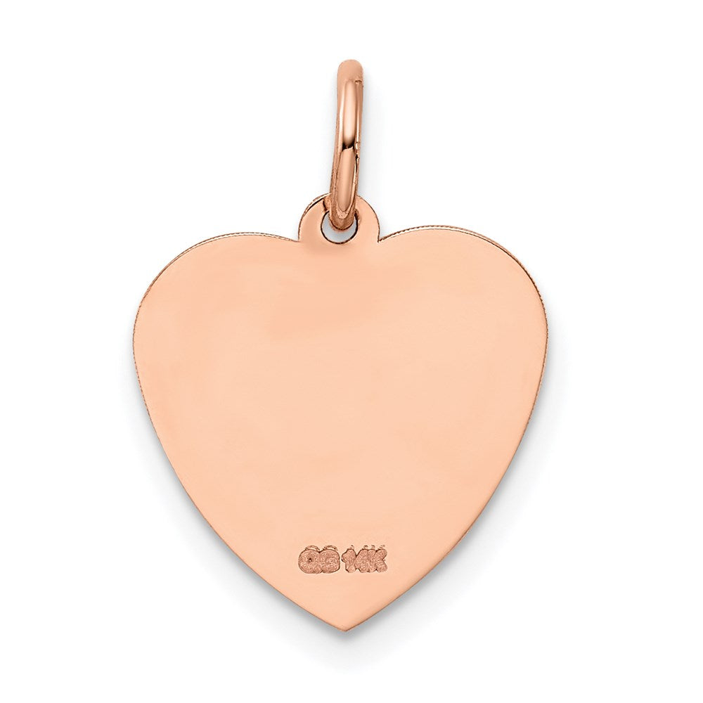 14k Rose Gold 14 mm nion Heart Charm (0.59 grams)