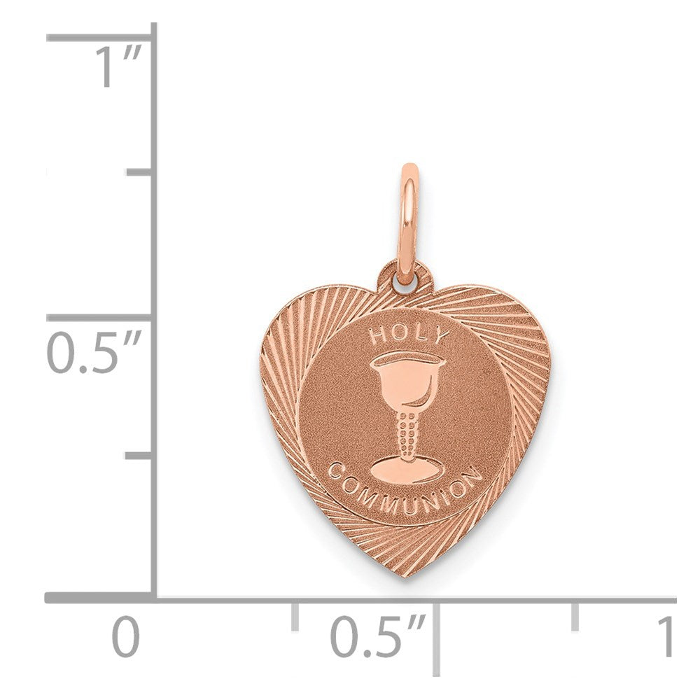 14k Rose Gold 14 mm nion Heart Charm (0.59 grams)